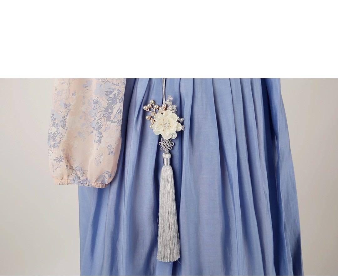 moon　チマチョゴリ 生活韓服 パールビーズ白花ノリゲ②新品未使用