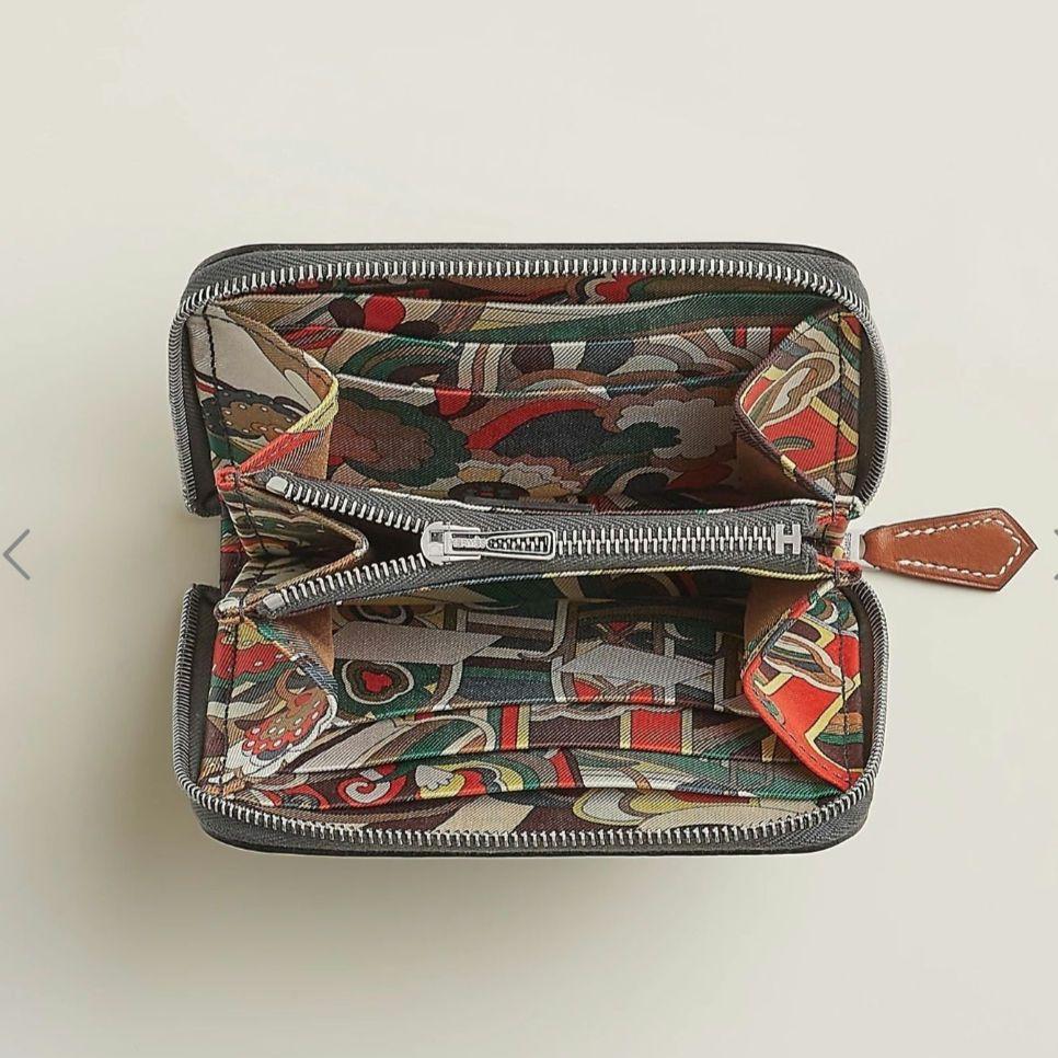 新品同様【エルメス】アザップシルクイン　コンパクトウォレット　グリミスティ　財布