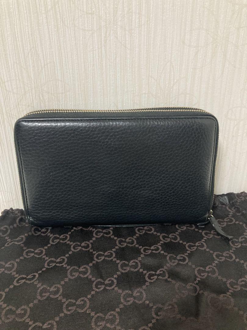 グッチ 長財布 ダブルファスナー メンズ レディース ソーホー 黒 ロゴ