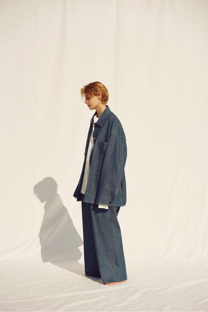 美品　BLUE SHUTTLE DENIM 1-TUCK BAGGY