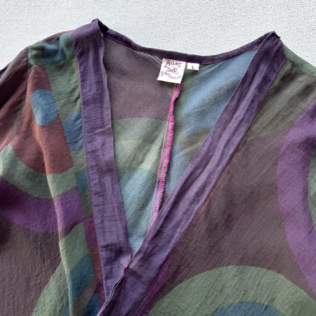 Sheer designed pullover long blouse