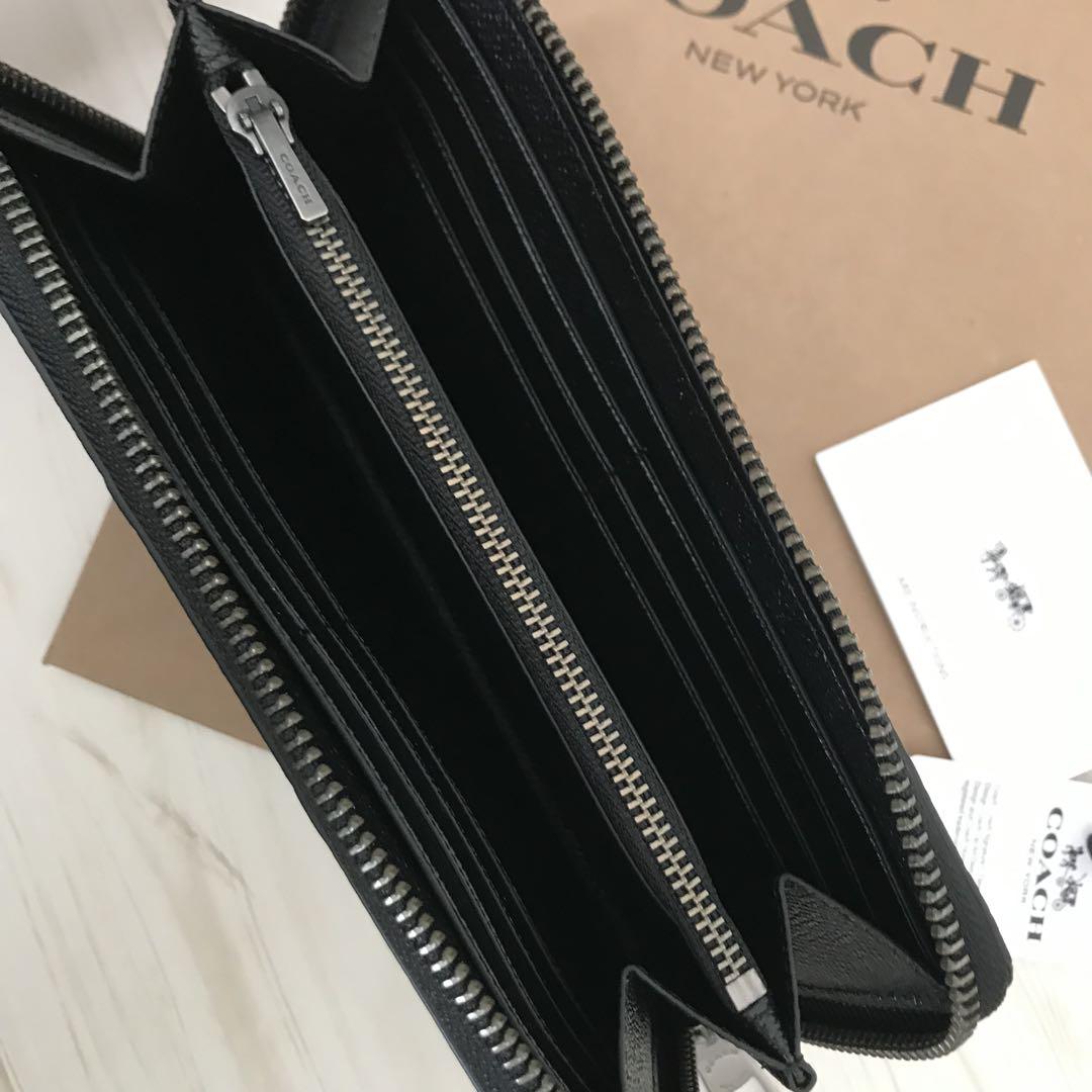 新品 COACH コーチ エンボス 長財布 ブラック - メルカリ