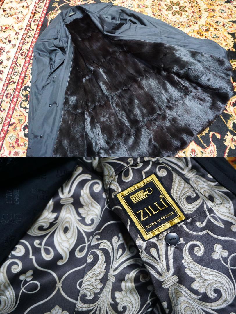 ZILLI ジリー 280万 ふかふか高密度 ミンク毛皮ライナー シルク コート