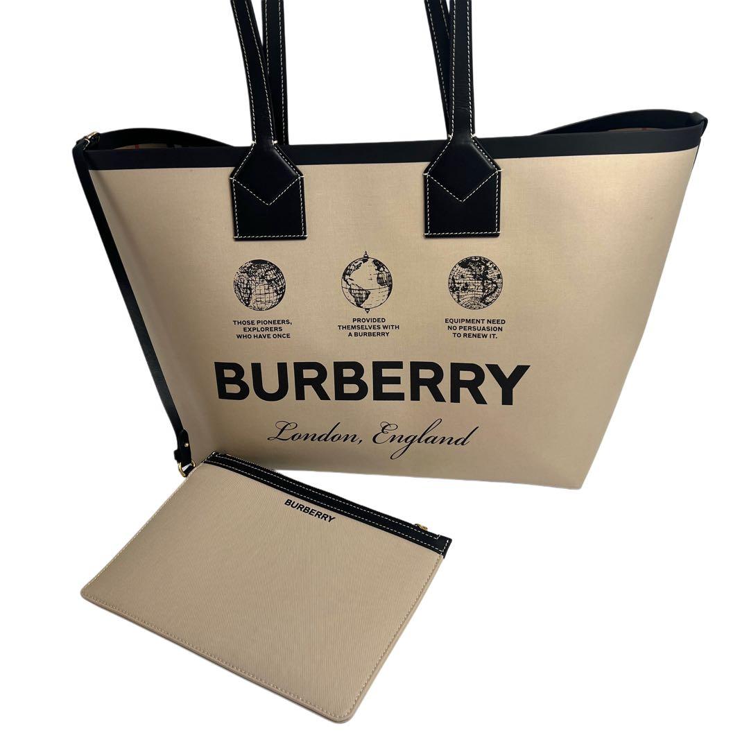 ✨極美品✨BURBERRY バーバリー ロゴ　ラージ　ロンドン　トートバッグ