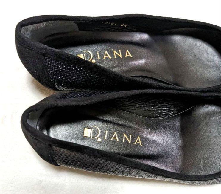DIANA　リボンパンプス　黒　オペラシューズ　DIANA　パンプス　リボン