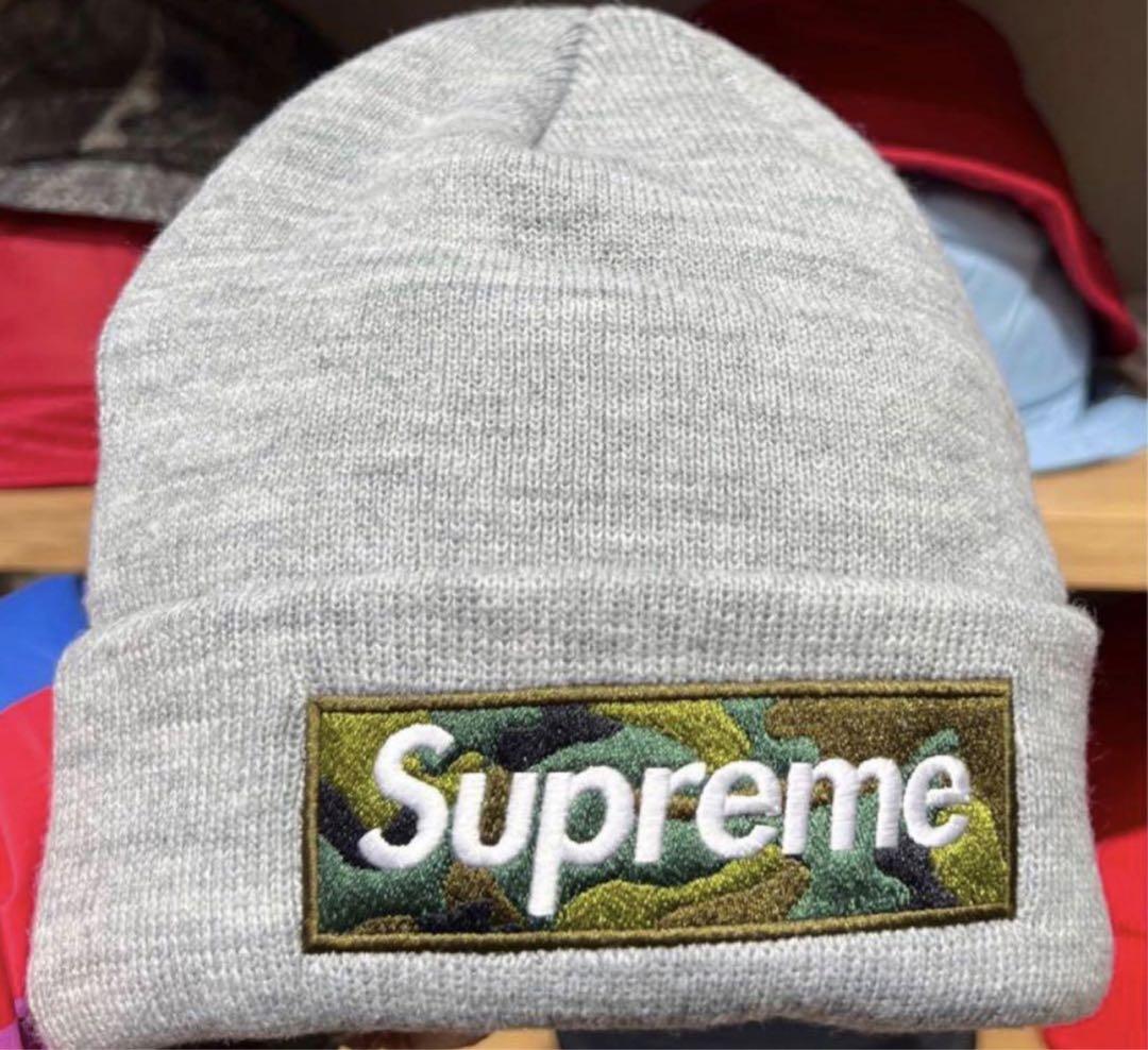 Supreme New EraBoxLogoBeanieHeather Grey