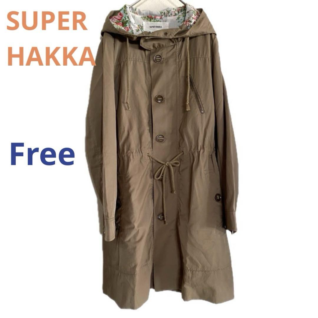 SUPER HAKKAスーパーハッカスプリングコート アウター春 カーキ花柄F