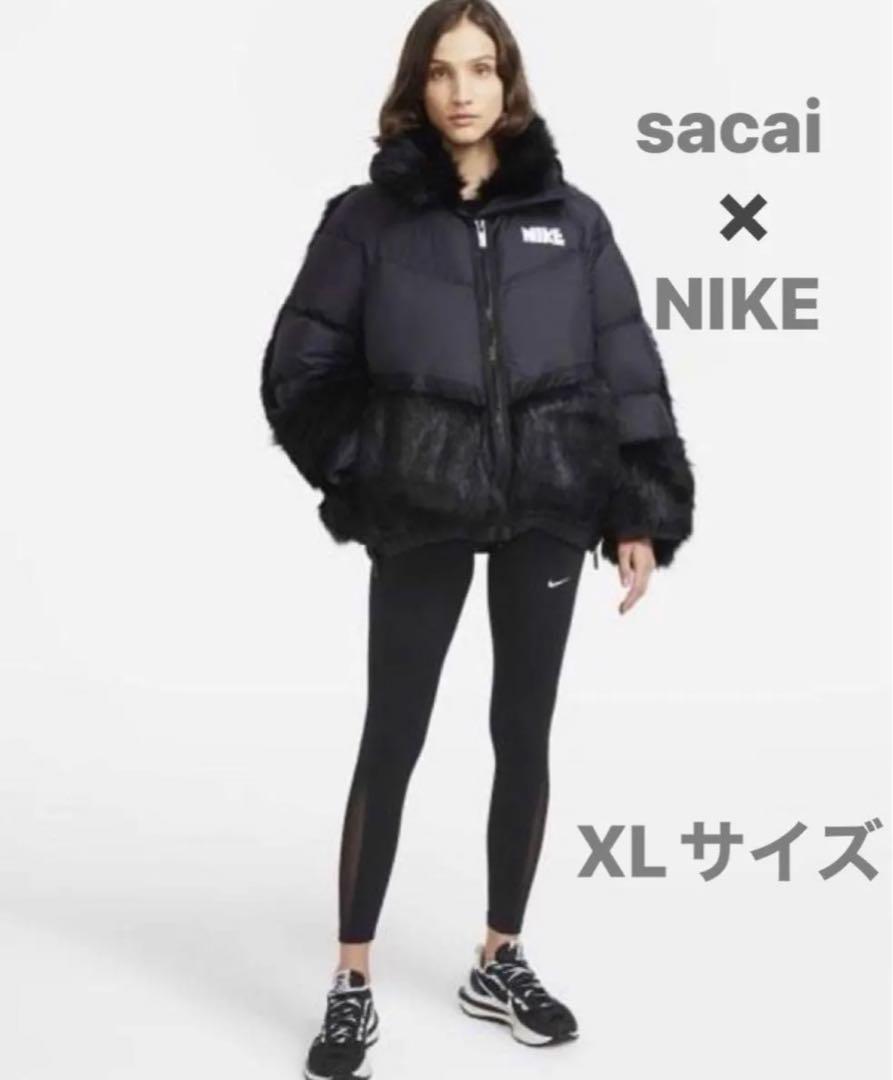 希少美品】sacai × NIKE ダウンジャケット XL 黒 川口春奈 私服
