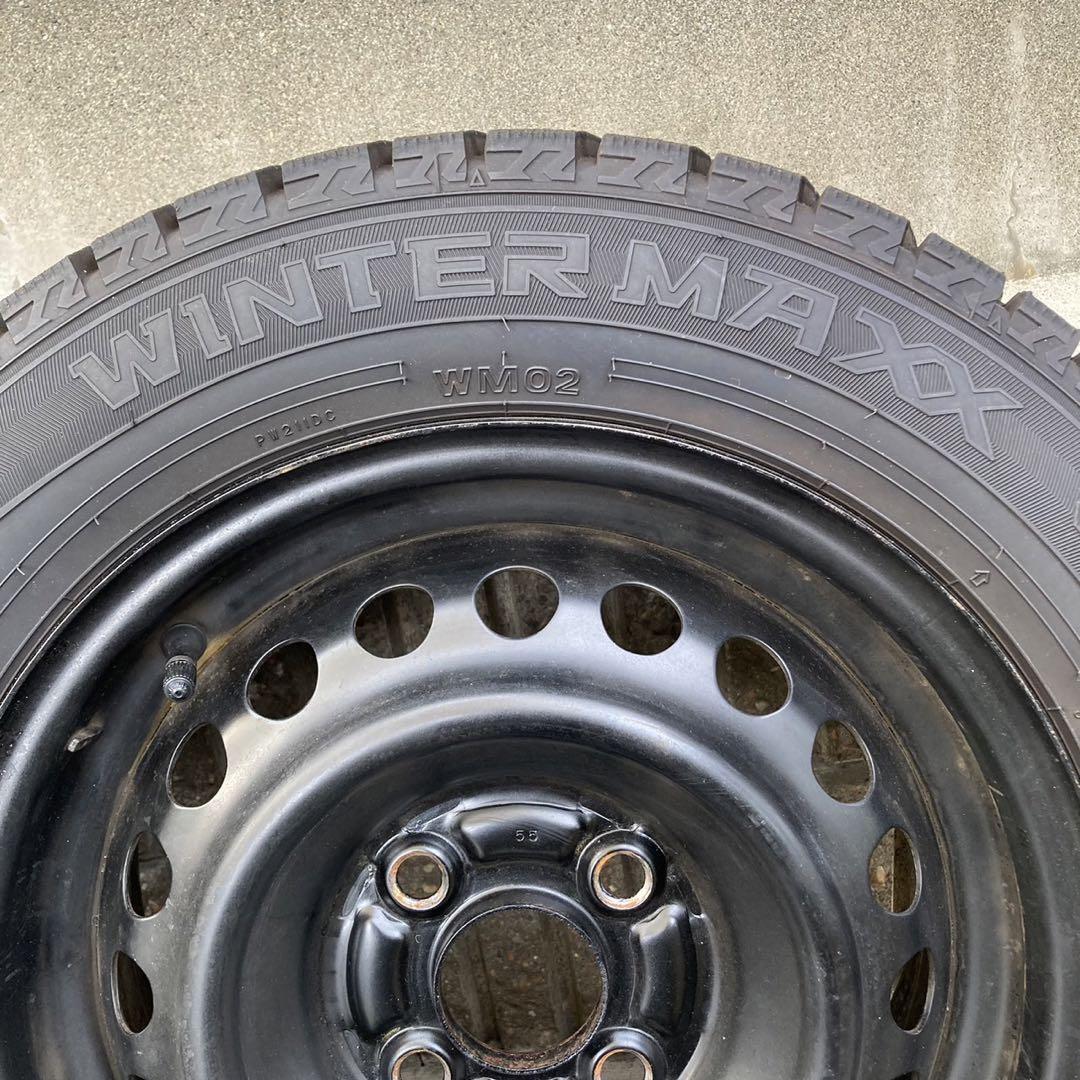 21年製　深溝　ダンロップWINTER MAXX02 フィットGE6純正スチール