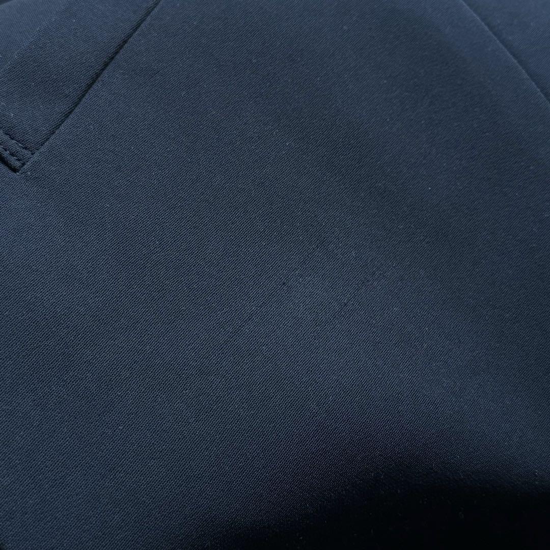 Theory luxeノーカラージャケット L 大きいサイズ　ネイビー 総裏