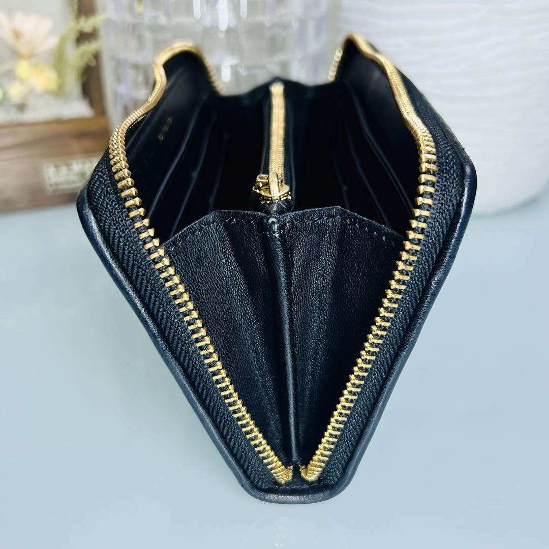 TORY BURCH♡トリーバーチ　長財布　ダブルT ラウンドジップ　黒　レザー