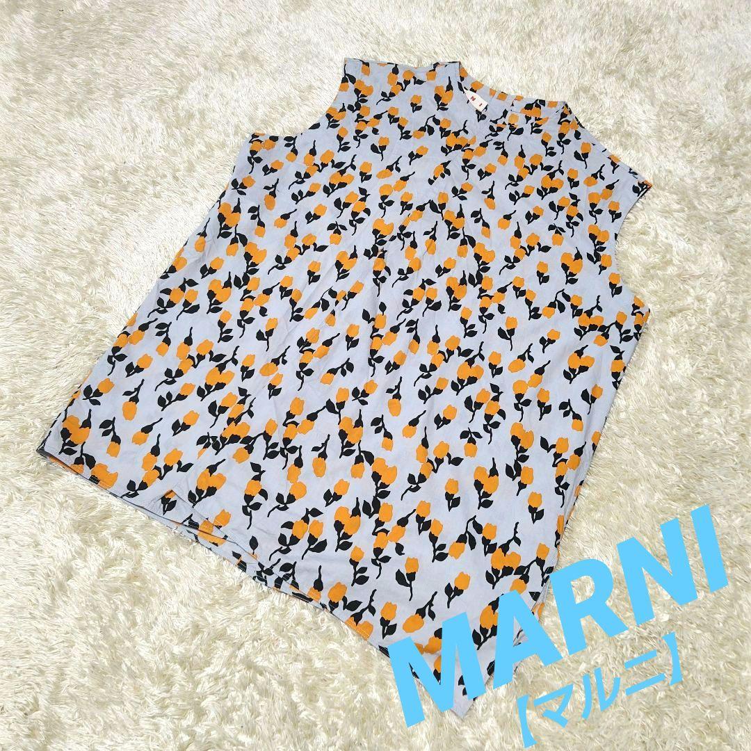 【美品】MARNIマルニ　花柄　リバティノースリーブブラウス　イタリア製　40