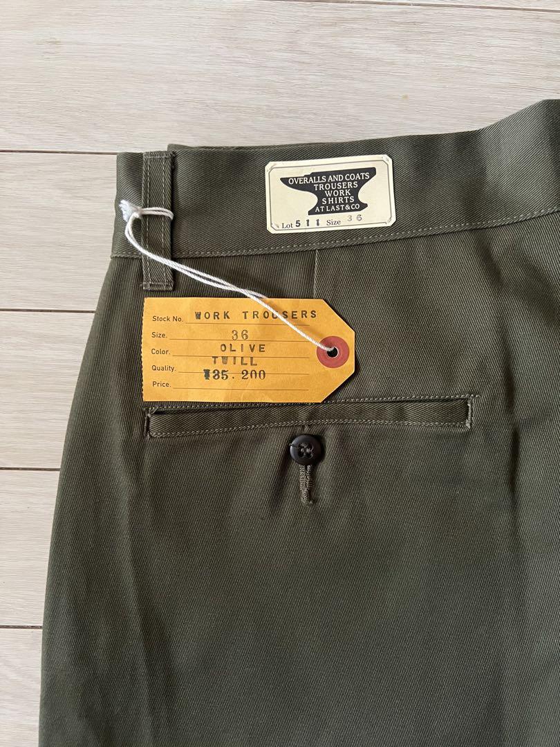 アットラスト atlast WORK TROUSERS 36 OLIVE