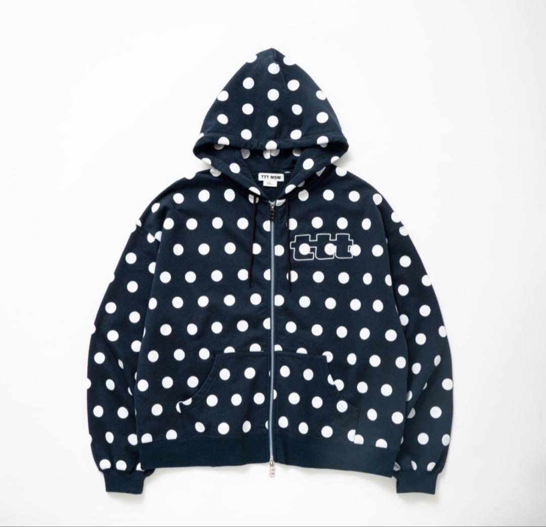 ttt_msw Dot zip up hoodie NAVY