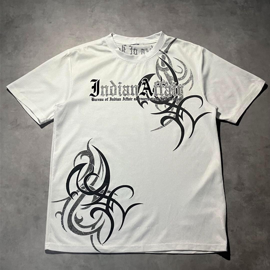 00s y2k トライバル メッシュ 英字 お兄系 平成 Tシャツ tee