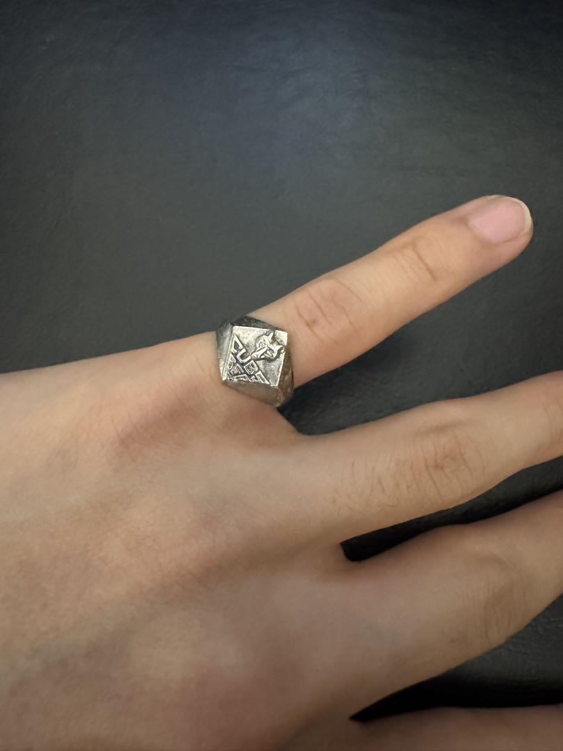 シルバー925 彫刻デザイン リング　ピンキー　小指　4号