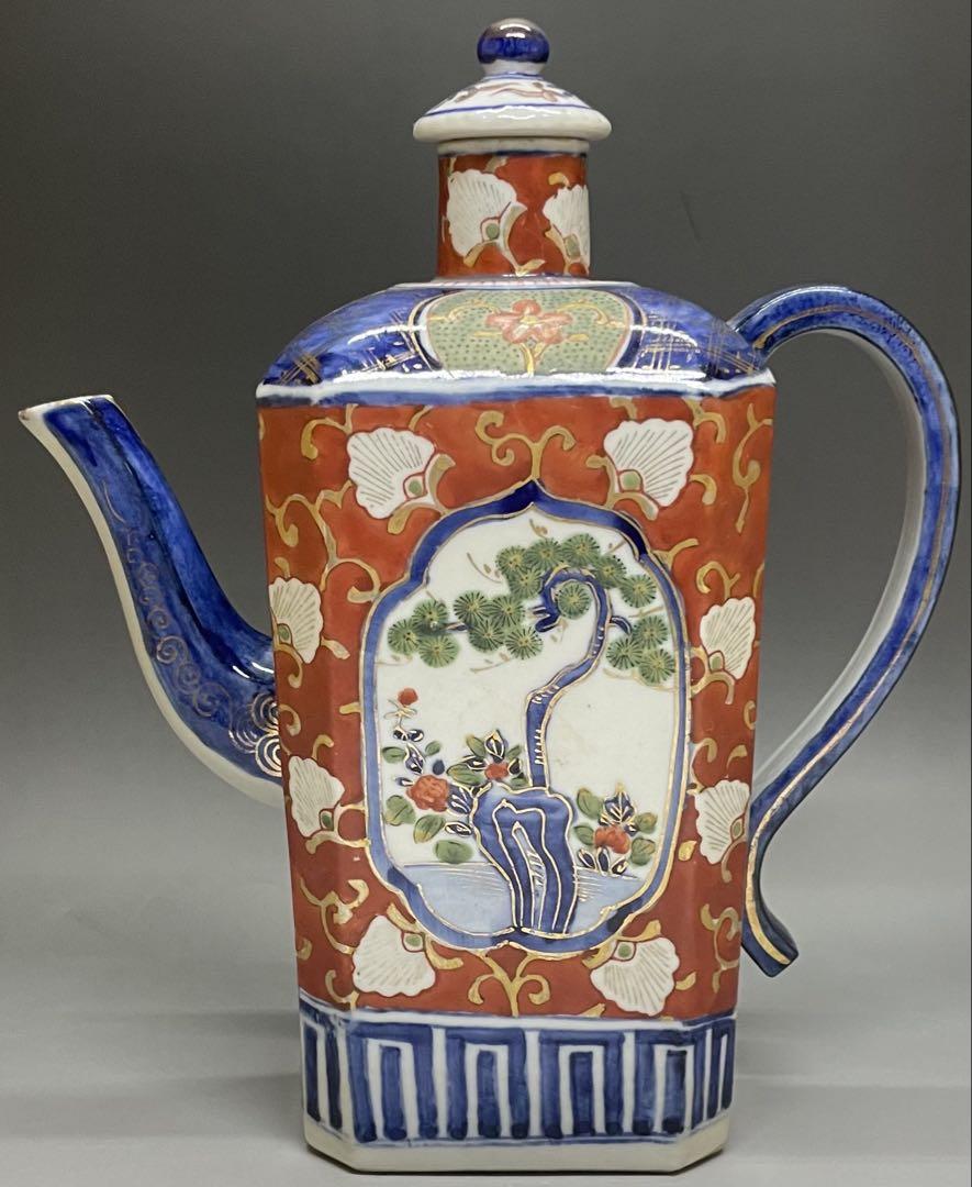 古伊万里　大明成化年製　色絵金彩松竹梅図　水注 　z943