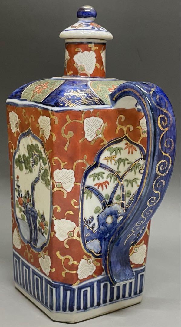 古伊万里　大明成化年製　色絵金彩松竹梅図　水注 　z943