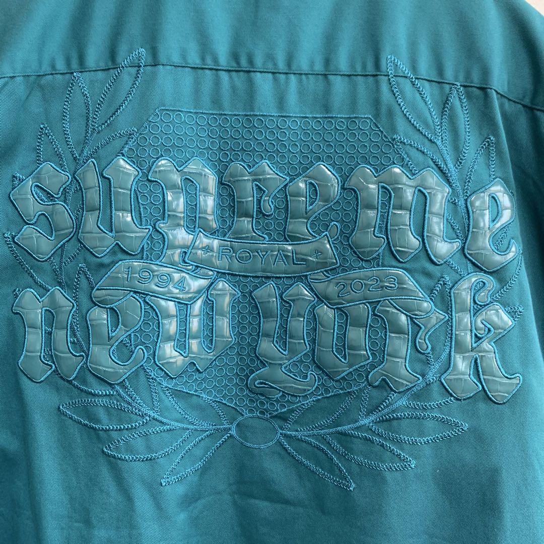 新品 Supreme シュプリーム クロコダイルパッチ半袖ワークシャツ