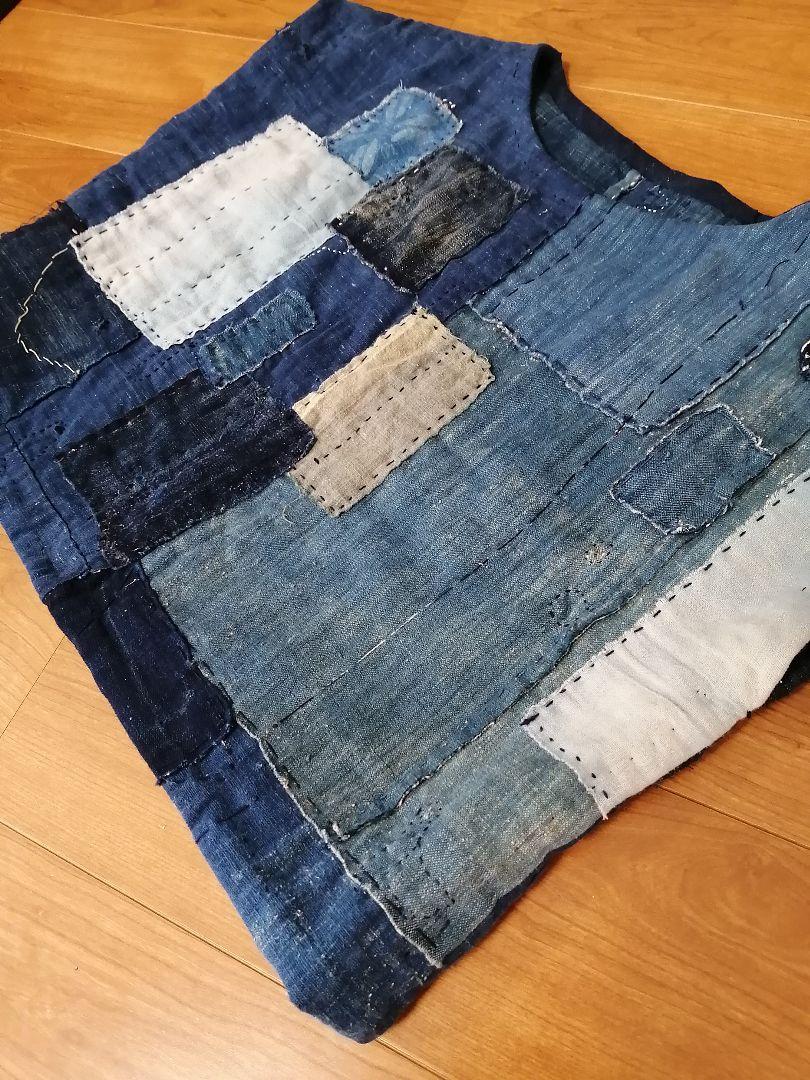 れあり 古布 藍染ベスト 6WP2A-m78341133559 襤褸リメイク になります