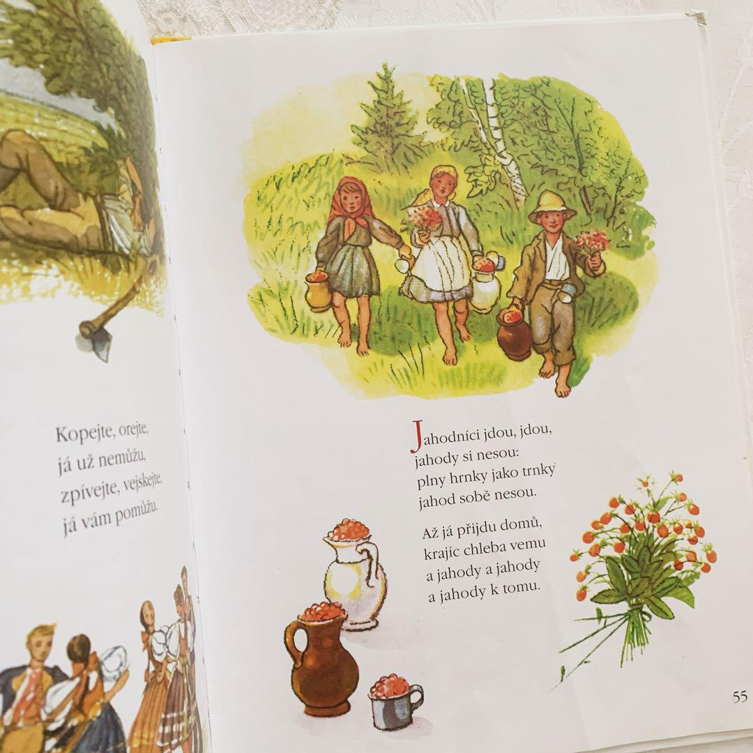 ❀ たんぽぽのリースの古い詩絵本 ❀ 洋書 チェコ 古書 児童書