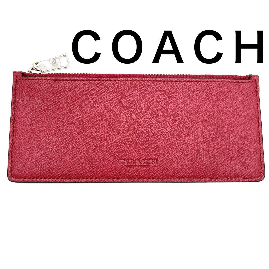 COACH - COACHI コーチペンケース赤　レザーペンケース　 赤　プレゼント　入学祝い 極美品】COACH ペンケース レザー 本革 フラグメントケース