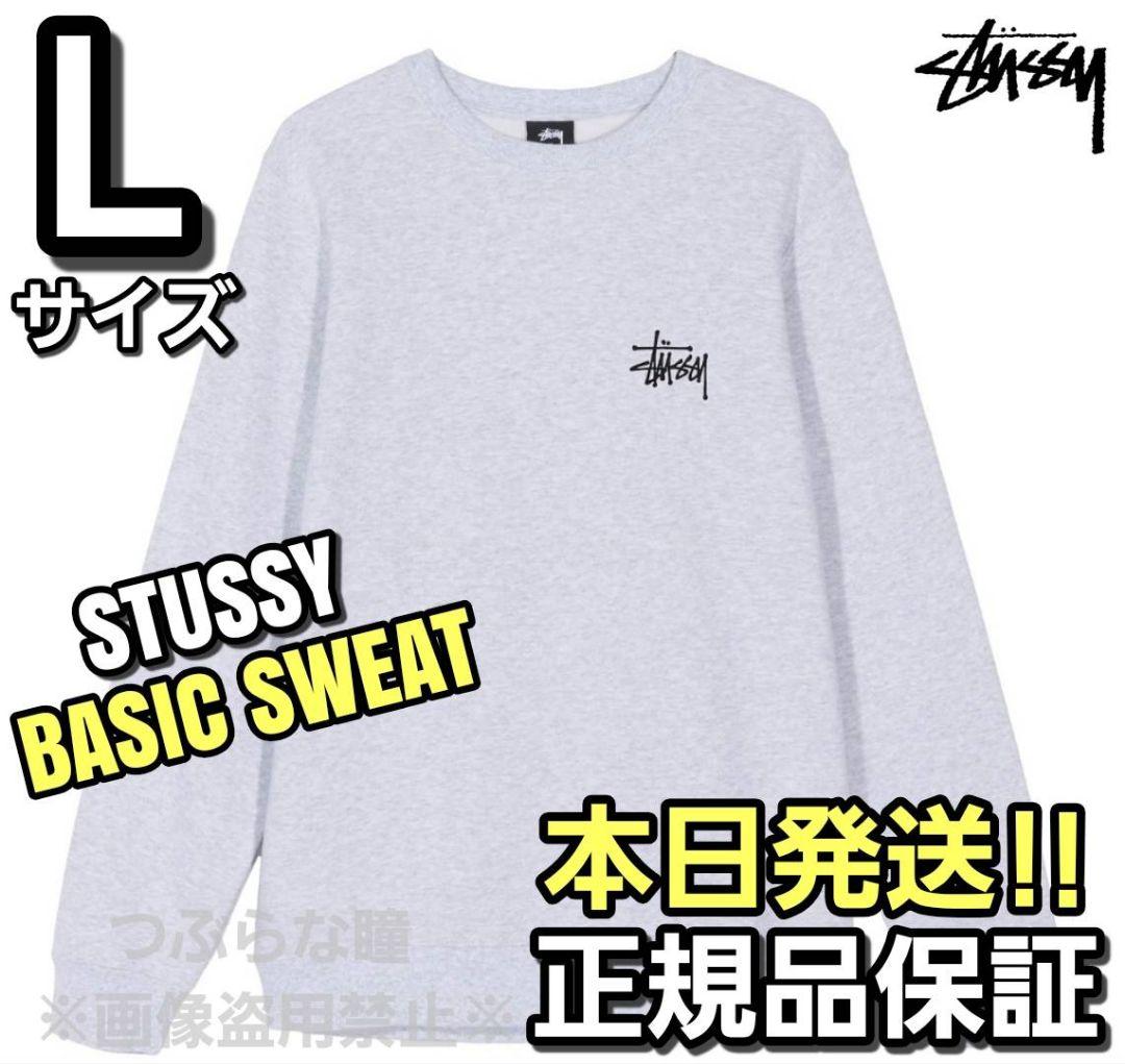 STUSSY BASIC SWEAT Lサイズ グレーL・STUSSY MEDICALDB_JP