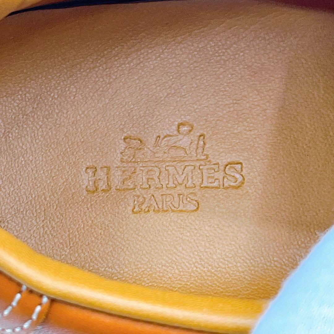 極美品 エルメス Hロゴ クイック スニーカー 39 茶 ブラウン レディース
