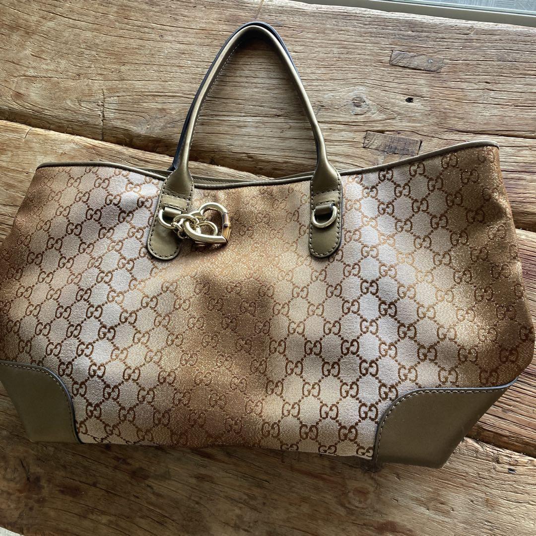 Gucci ショルダーバッグ ベージュ/ブラウン キャンバス/レザー