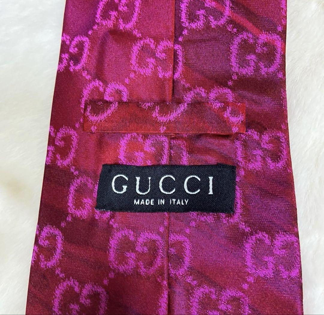 GUCCI 赤 GGパターン ネクタイ