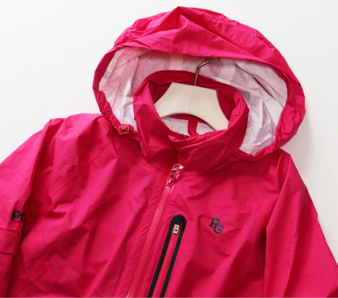 極美品 パーリーゲイツ レインワンピース 3WAY フード ピンク L 2