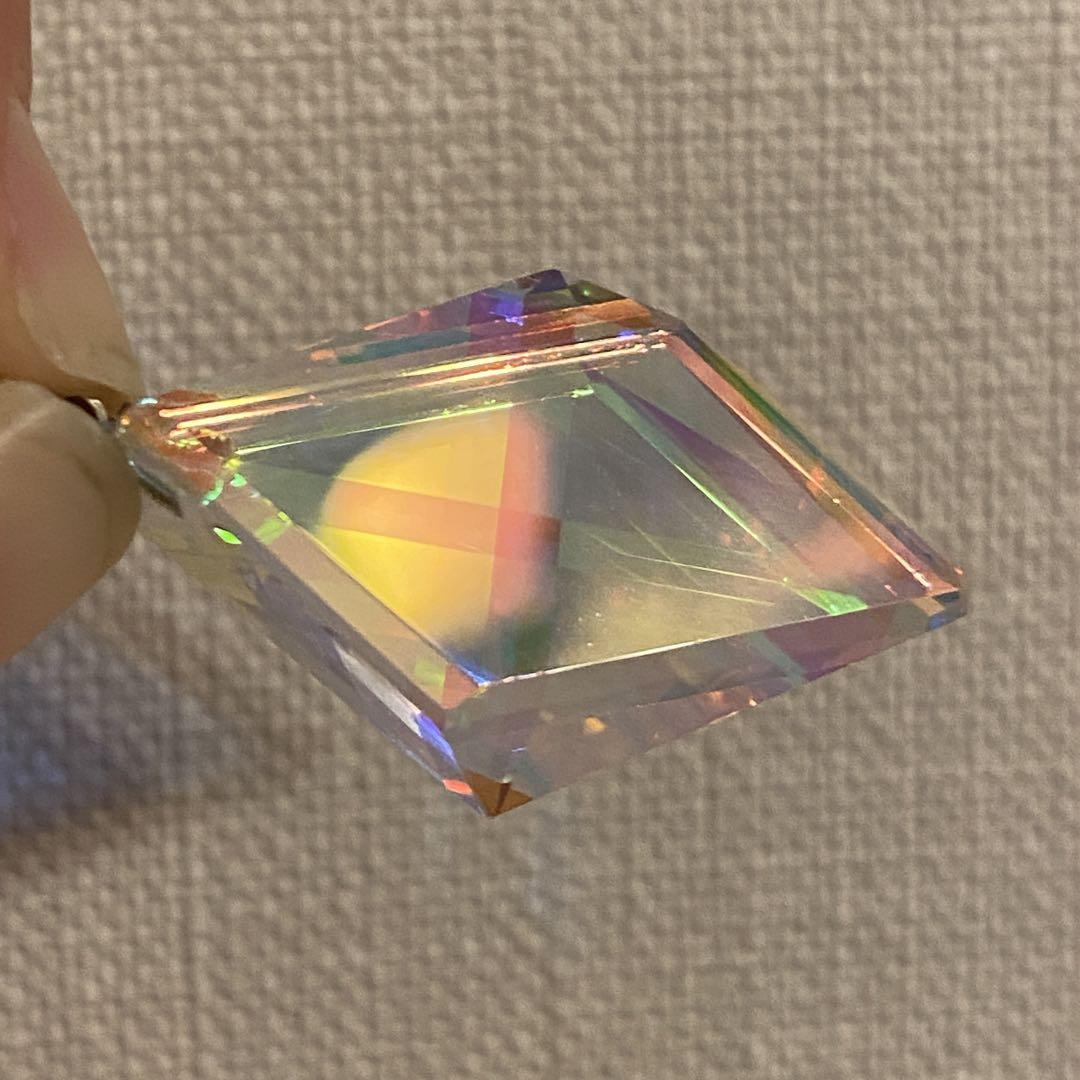 モナジー工房　ガラスアクセサリー　多重虹　ひし形　青空　ペンダントトップ モナジー工房【多重虹】青空/ひし形/ペンダントトップ