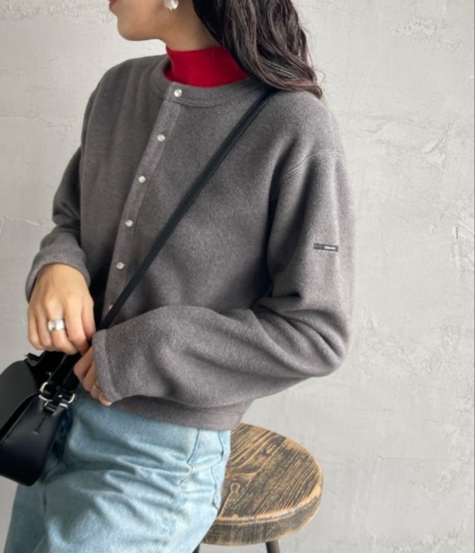 ♥ オーシバル クルーネックフリースカーディガン グレーM・ORCIVAL