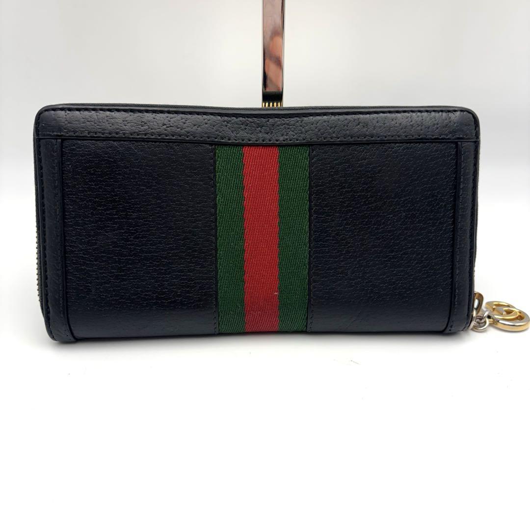 【美品 】GUCCI オフィディア　ラウンドファスナー　シェリーライン　GG