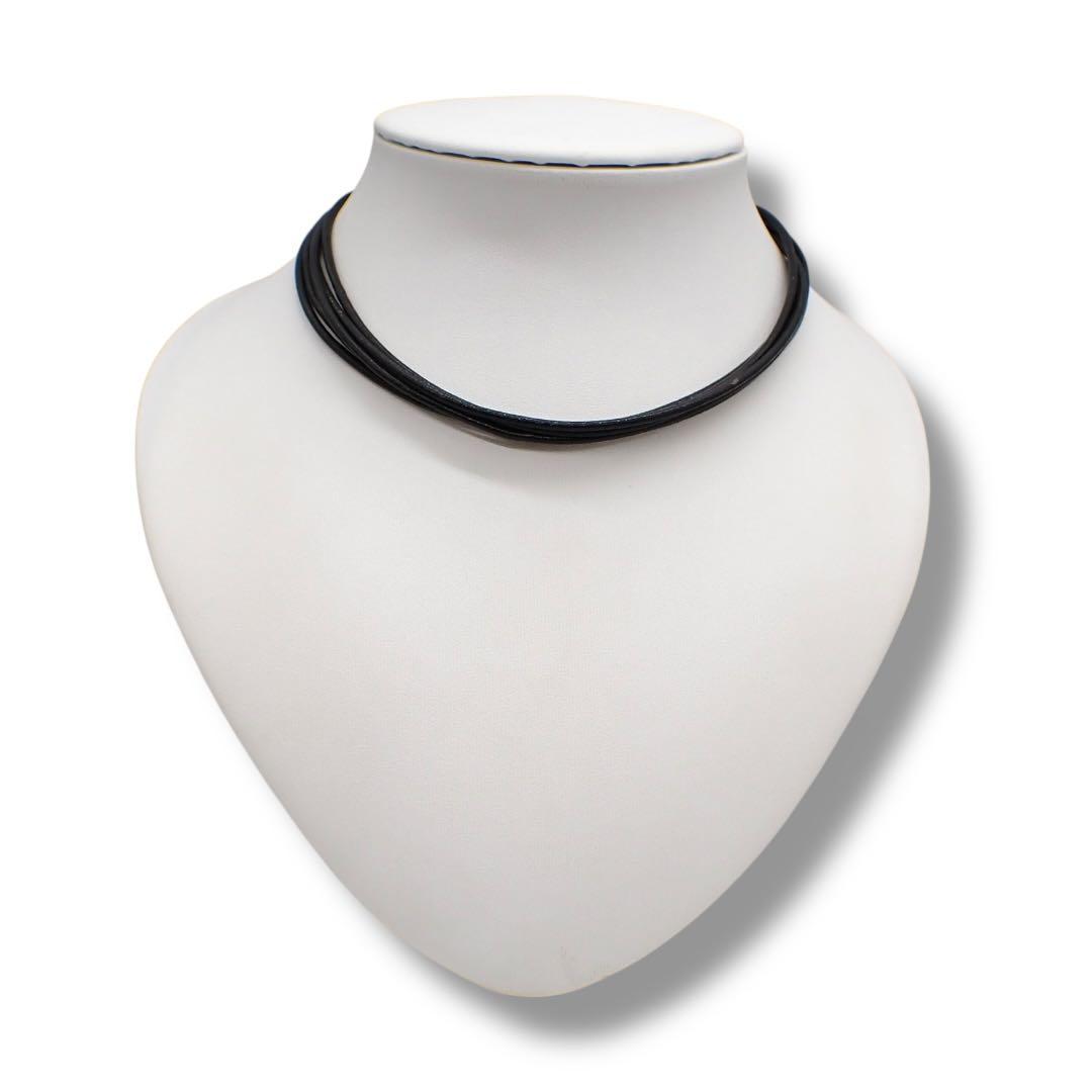 ブルガリ チョーカー 5連 ネックレス ブラック シルバー金具 4068BVLGARI FORTGASGNV_COM_BR