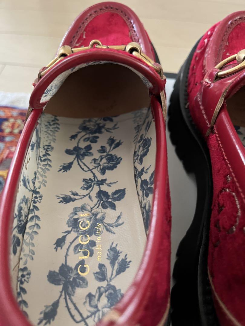 GUCCI ベルベット　ホースビット　チャンキー厚底ローファー　定番形