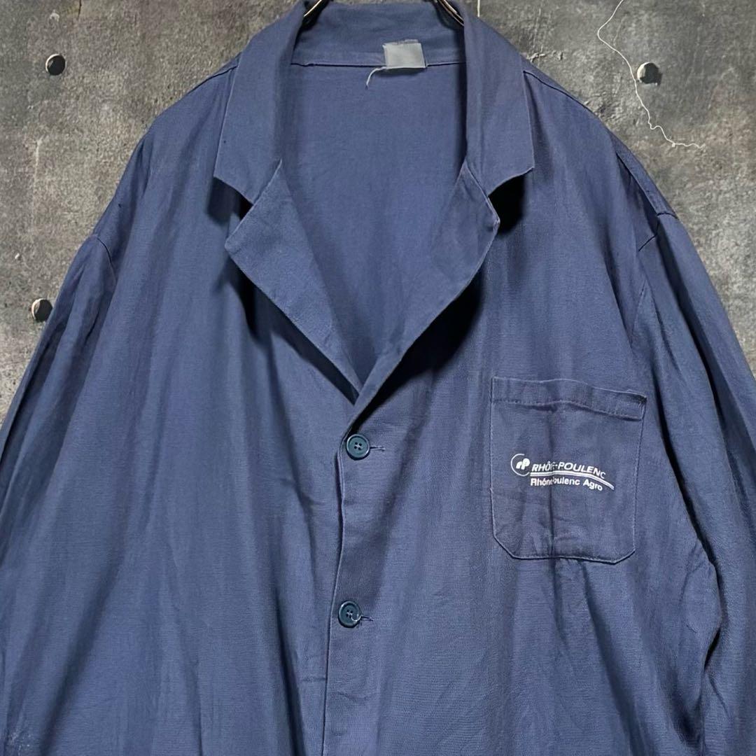 90s French ヴィンテージWork Atelier LOGO Coat