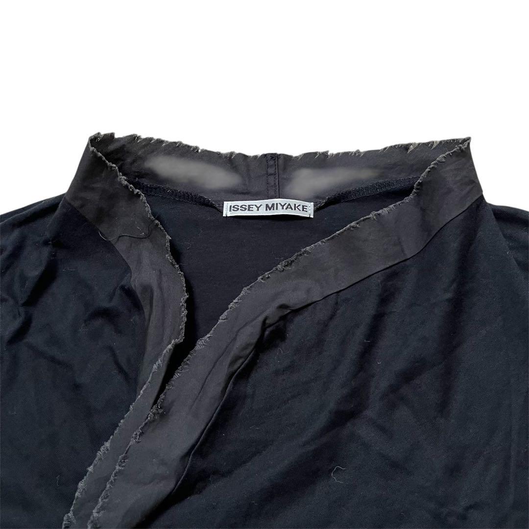 イッセイミヤケISSEY MIYAKEアシンメトリーブラック 【黒】半袖シャツ3 イッセイミヤケISSEY MIYAKEアシンメトリーブラック 【黒】半袖