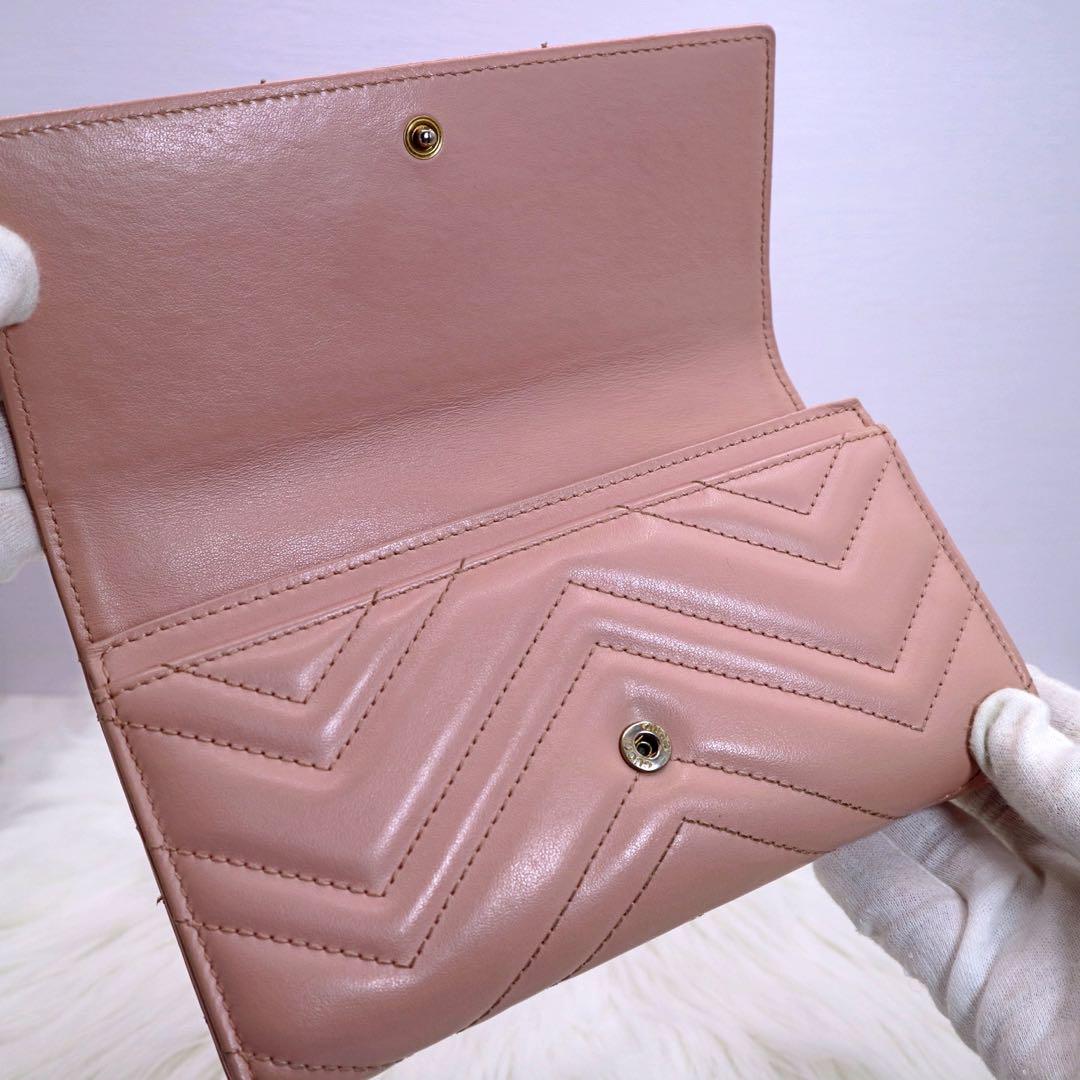 GUCCI グッチGGマーモント長財布 ピンク 443446
