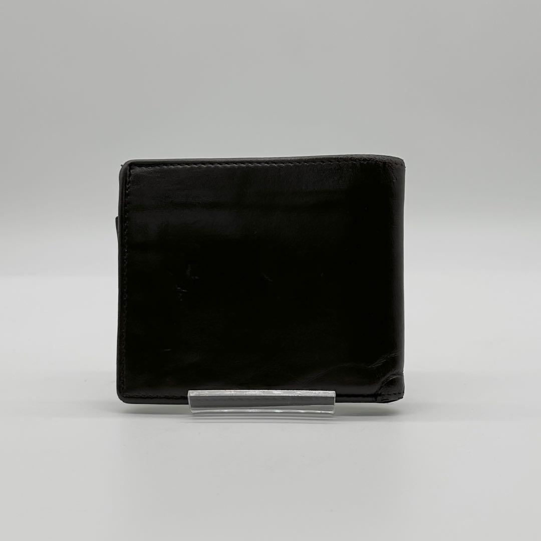 【極美品】PRADA レザー カーフレザー 二つ折り財布 ダークブラウン 茶