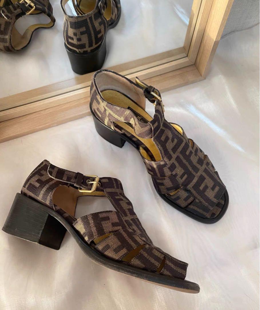 Fendi ブラウン オープントゥサンダル36サイズ