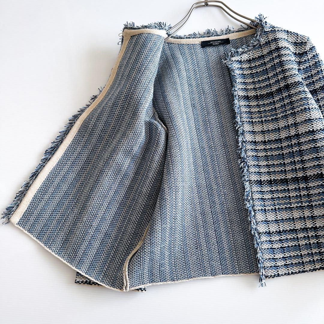 MaxMara ノーカラーツイードジャケット Weekend Max Mara｜ノーカラーツイードジャケット