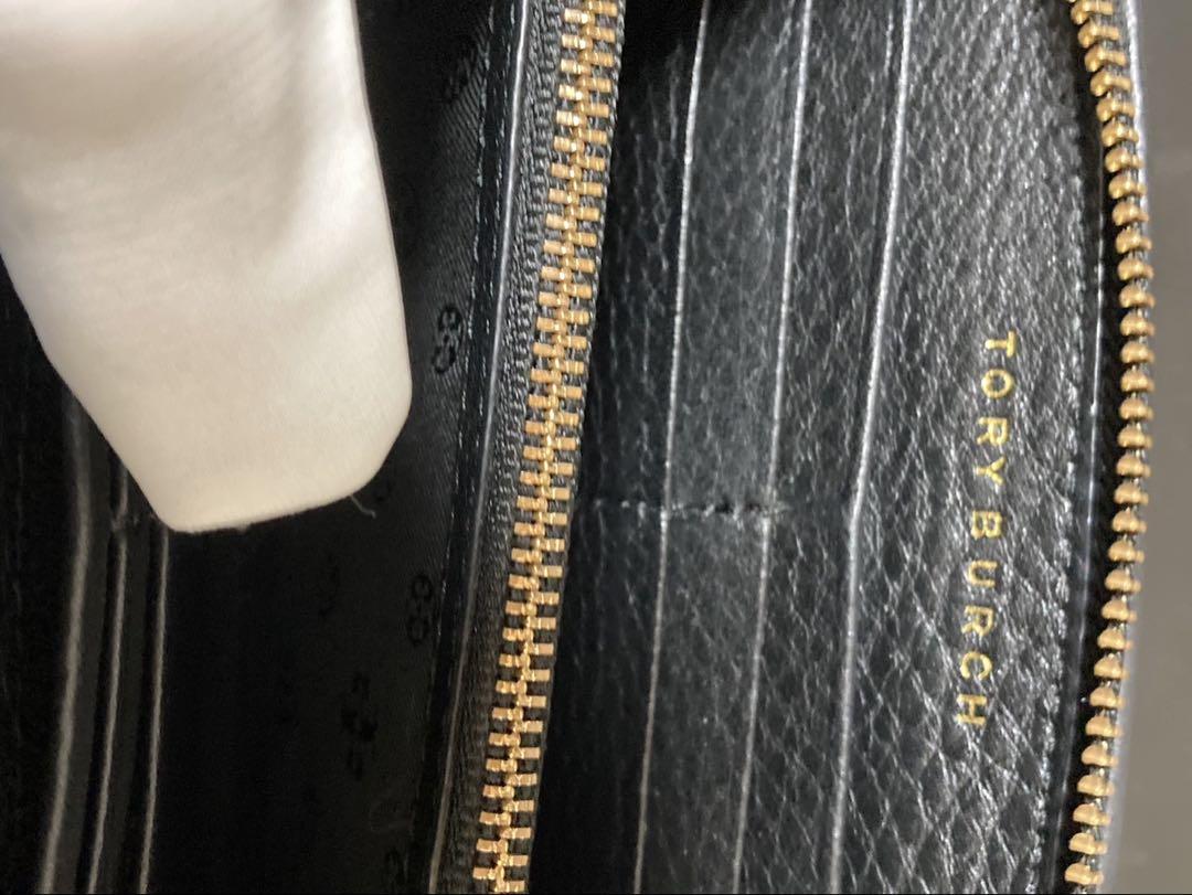 『美品』TORY BURCH ブラックレザー長財布