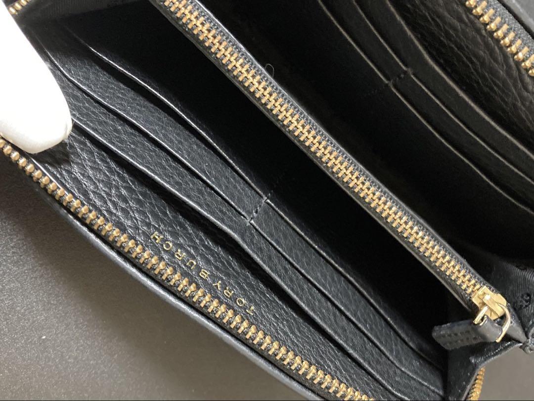 『美品』TORY BURCH ブラックレザー長財布