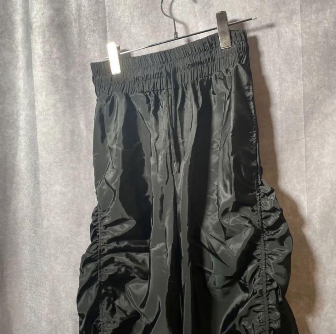 y2k グランジ ナイロン フレア ギャザーパンツ a2o パンク 古着