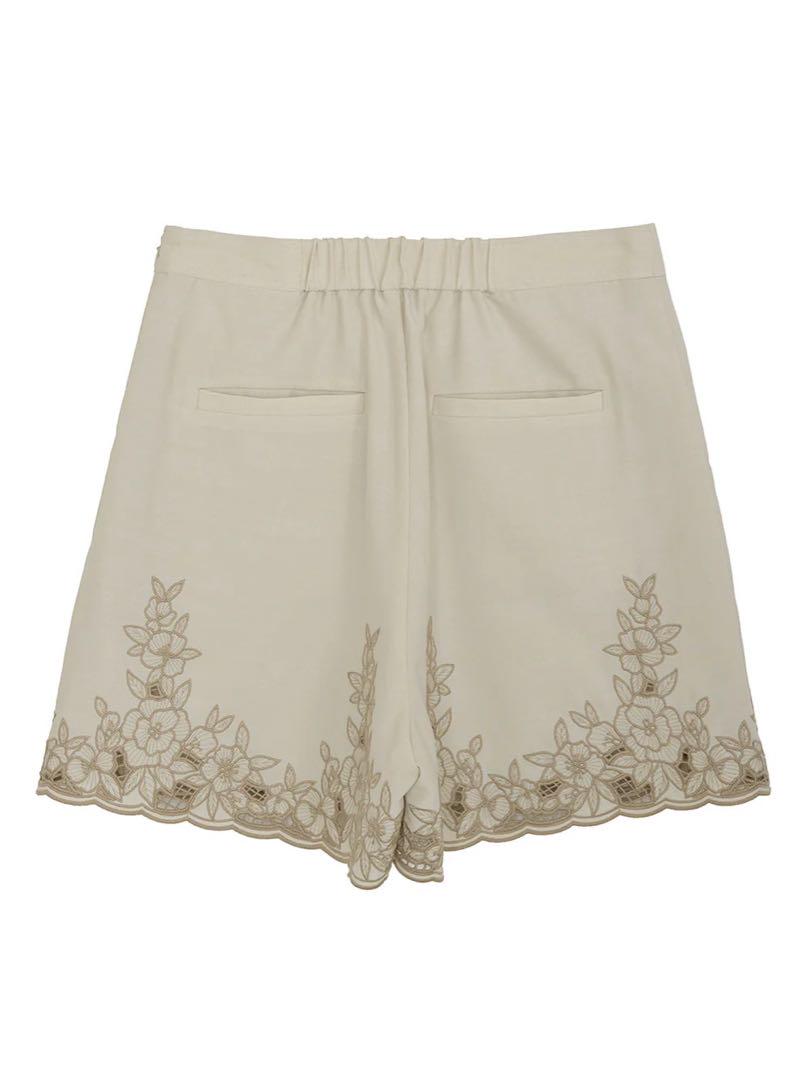 パンツ Ameri MEDI LACE EMBROIDERY SHORT PANTS