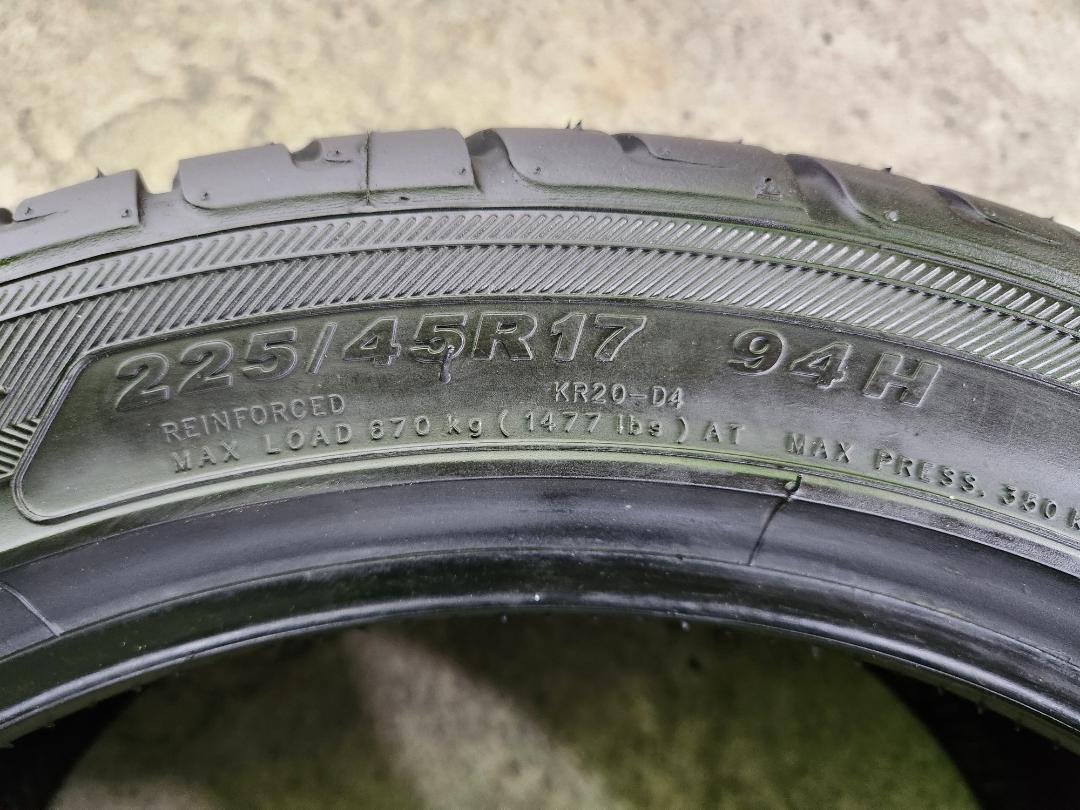 送料込☆2024年製 ケンダ KENDA タイヤ 225/45R17☆2本