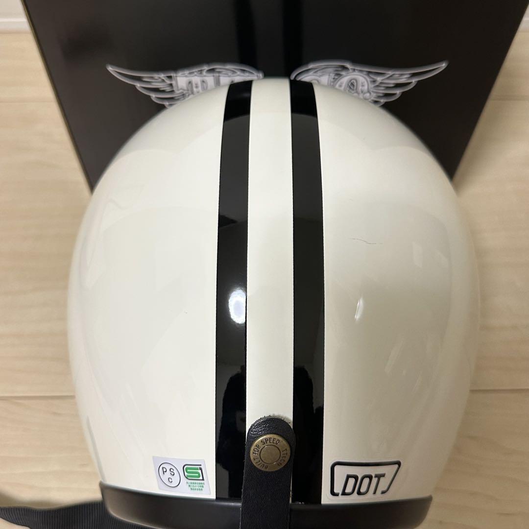 日本全国送料無料商品 | 特集  TT&CO ジェットヘルメット 頭囲57~58cm アイボリー2ライン セキュリティ・セーフティ