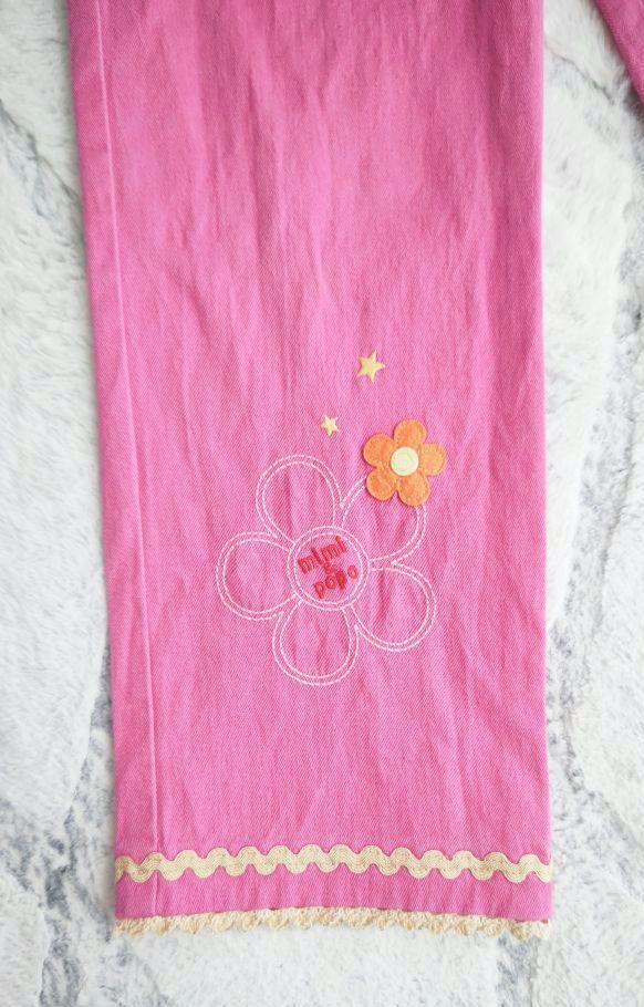 ♥メゾピアノ♥ミミポポ♡長ズボン❤ピンク♡刺繍♡パンツ❤日本