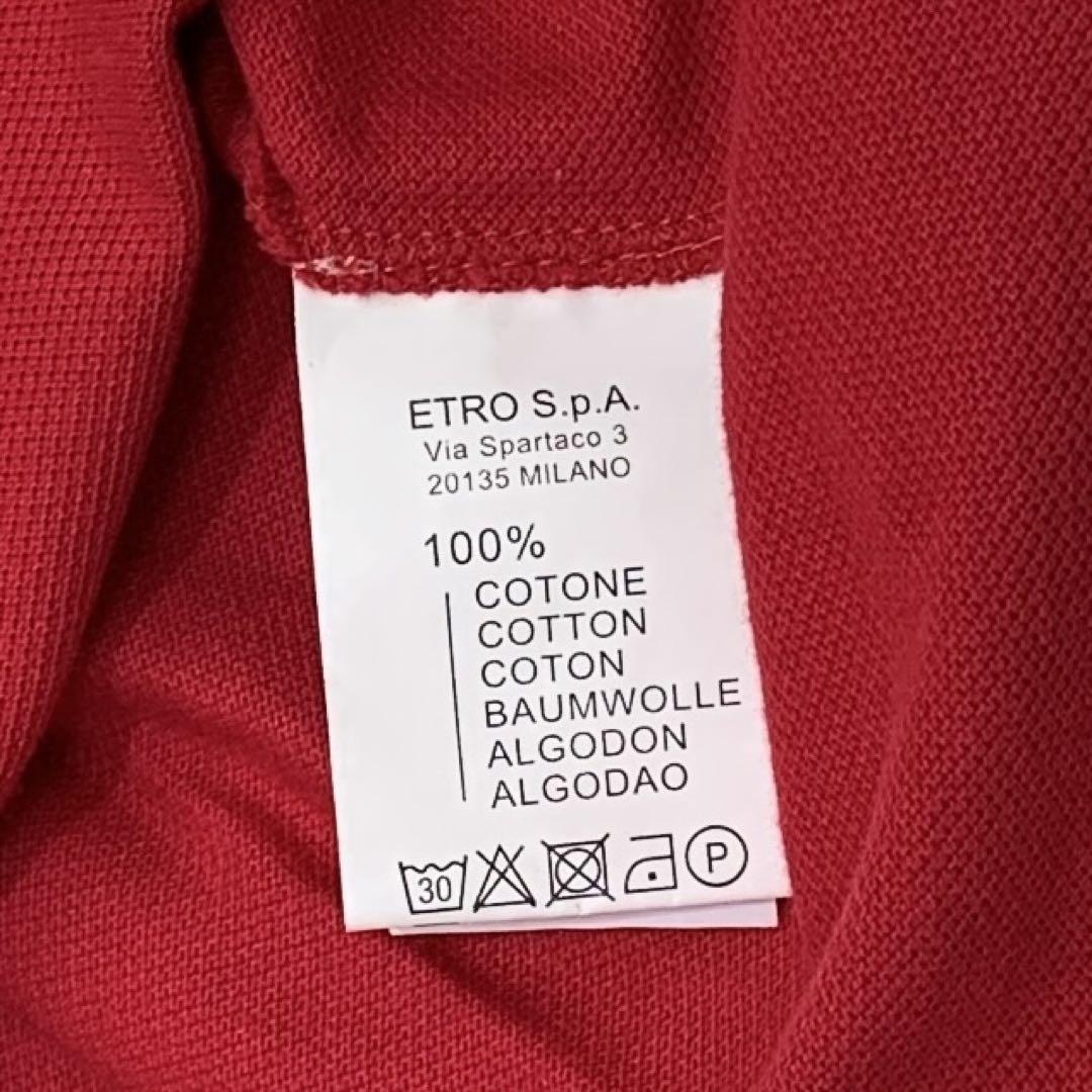 ☆未使用品☆ETRO エトロ ボタンダウン ポロシャツ レッド系 Sサイズ